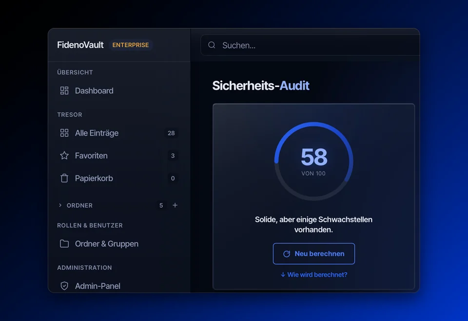 Sicherheits-Audit mit Bewertung des Tresors