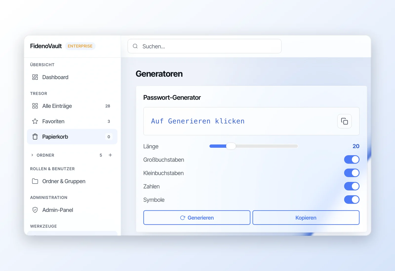 Passwort-Generator in FidenoVault